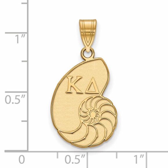14K Plated Silver Kappa Delta Medium Pendant - Picture 2 of 4